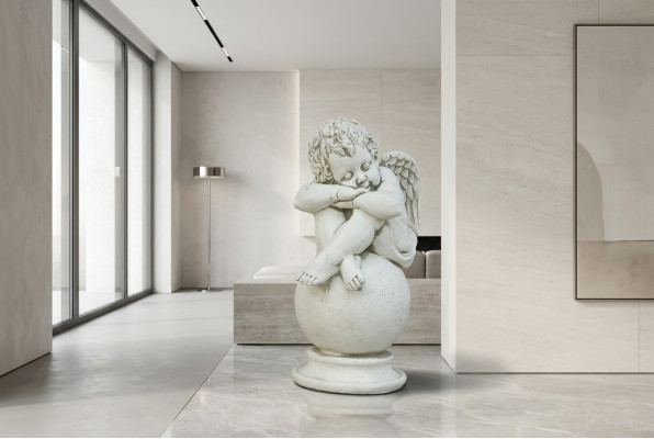 Engel Bal Standbeeld Figuur Figuren Standbeelden Sculptuur Sculpturen Tuin
