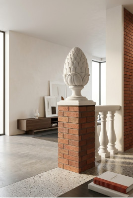 Tuindecoratie beeld steen decoratie tuin zuil sculptuur design bloem abstract nieuw