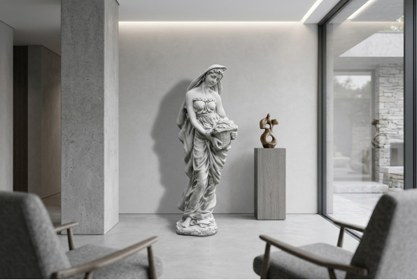 Decoratiefiguur vrouw tuin ontwerper figuren sculptuur beelden.