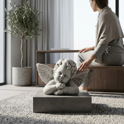 Engel 14cm Sculptuur Ontwerp Figuur Standbeeld Tuin Figuren Standbeelden