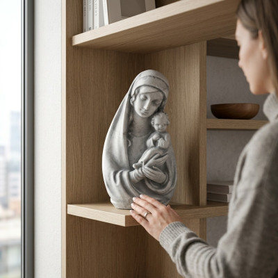 Beeldhouwwerk Maria Jezus sculpturen God Heilige figuren Decoratie Standbeelden