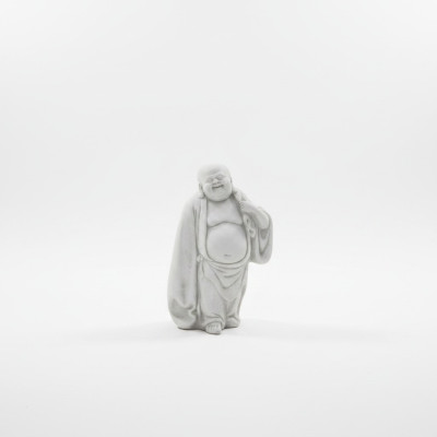 Blije Boeddha-beeldfiguur voor in de tuin, beeldjes, standbeelden, sculptuur, sculpturen