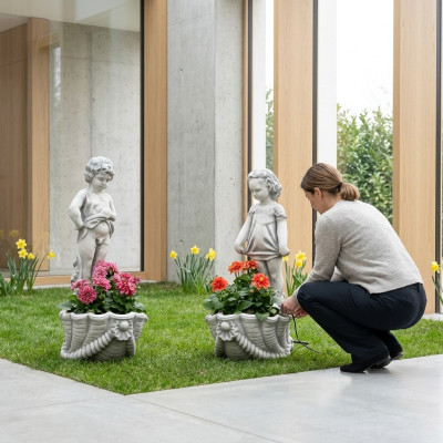 Figuur Bloempot Plantenpot Decoratie Bloempotten Figuur Decor Tuin