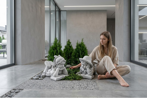 33cm Decoratieve sculptuur ontwerp figuur standbeeld tuin figuren standbeelden sculpturen