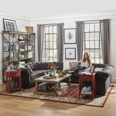 XXL Grote Chesterfield woonlandschap bank bank bekleding hoek zit U-vorm banken nieuw  XXL Groot Chesterfield woonlandschap bank bankstel hoekbank U-vorm banken nieuw