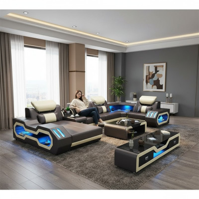 Woonlandschap Ontwerper Bank Bank Verlicht USB Station Hoekbank