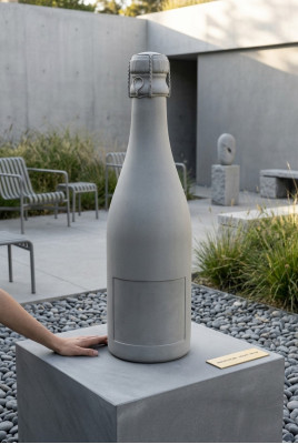 Champagne figuur sculptuur figuur standbeeld fles mousserende wijn ontwerp tuindecoratie
