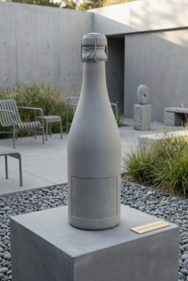 Champagne figuur sculptuur figuur standbeeld fles mousserende wijn ontwerp tuindecoratie