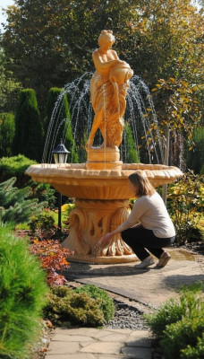 Fontein Tuinvijver Bron 155cm Stenen fontein Tuinfontein Fontein Nieuw