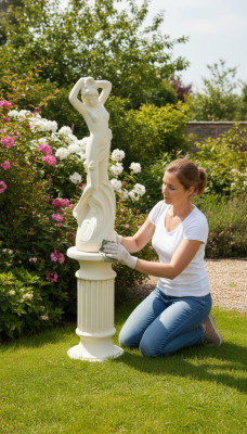 Zuil zuilen voor figuur sculptuur figuren standbeeld terrasontwerp tuindecoratie