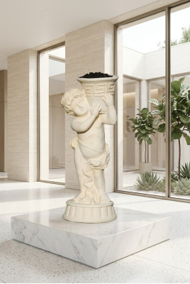 Beeld standbeeld met bloemenvaas doos standbeelden sculpturen tuin