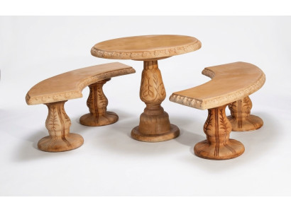 Romeinse stijl tuin tafels steen tafel rond terras meubels tuinmeubelen decoratie