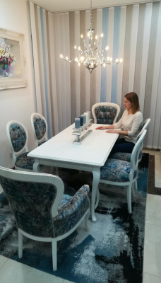 Eettafel ontwerper stoelen set tafel + 4 stoelen set eetkamer