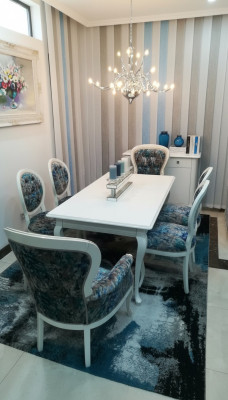 Eettafel ontwerper stoelen set tafel + 4 stoelen set eetkamer