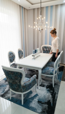 Eettafel ontwerper stoelen set van 6 stoelen met tafel