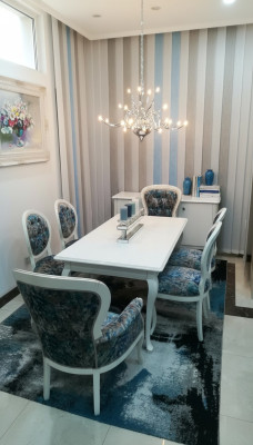 Eettafel ontwerper stoelen set van 6 stoelen met tafel