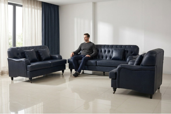 Chesterfield bank Leder bankstellen Elegant Luxe woonkamer Modern Ontwerp