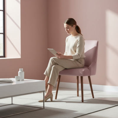 Eetkamer luxe leunstoel zit meubilair stoelen woonkamer textiel stof nieuw.