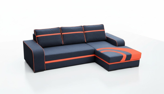 Slaapbank hoekbank bank met slaapfunctie en bekleding - Moderne set met slaapfunctie NIEUW