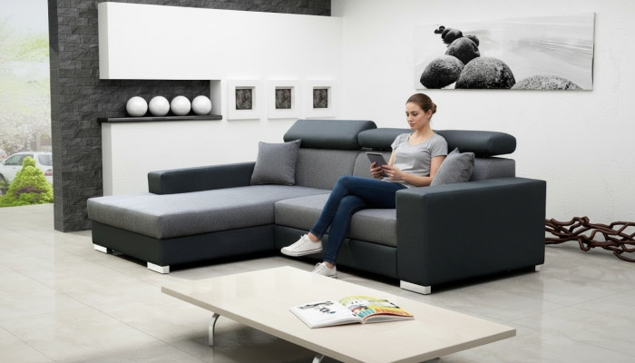 Slaapbank hoekbank bankbed-functie bekleding hoekbank bankstellen slaapfunctie