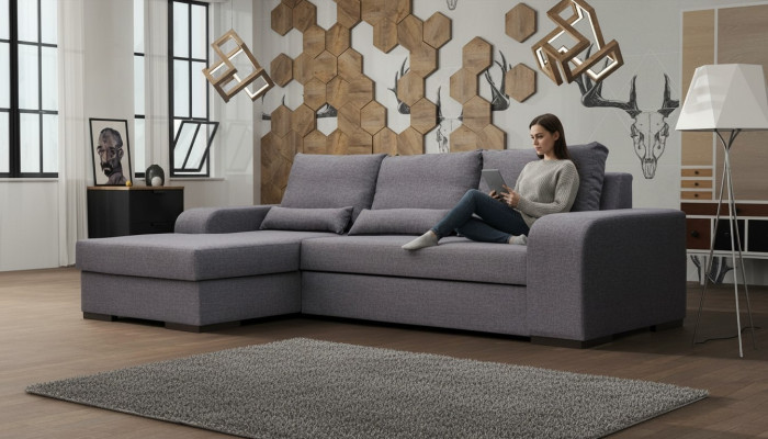 Slaapbank Slaapbank Designbank met slaapfunctie - Bedlade Hoekbank Bank