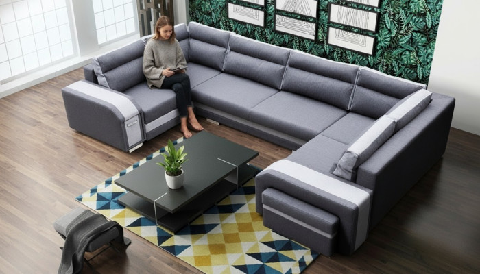 XXL Woonlandschap Hoekbank Bank Bankstel Hoek Designer U-vorm Nieuw  XXL Woonlandschap Hoekbank Bank Bankstel Hoek Designer U-vorm Nieuw