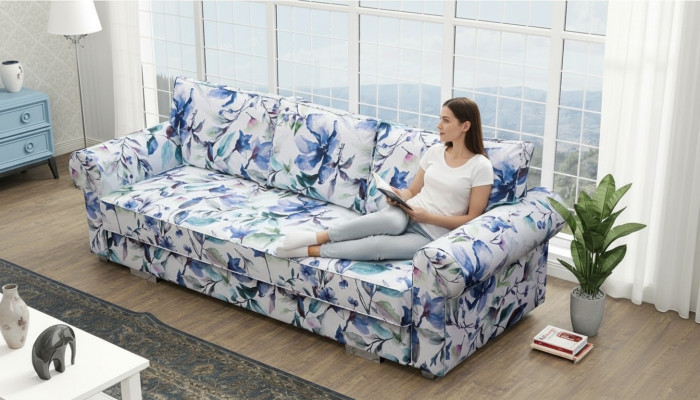 Bank slaapbank bank bloemen woonlandschap bedlade bankstellen bank