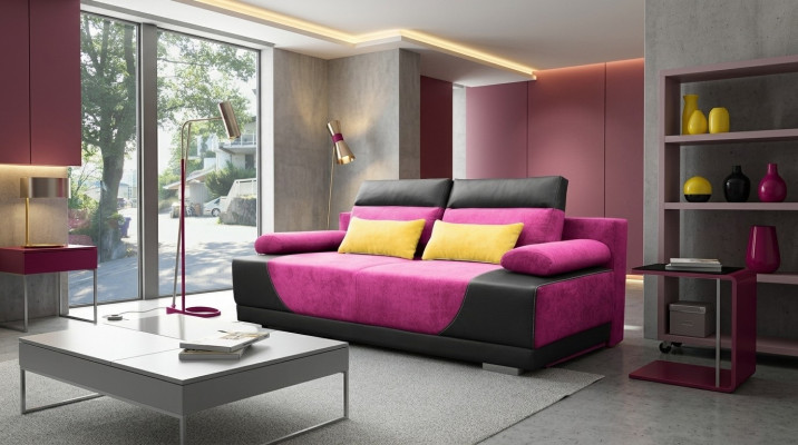 Slaapbank Stof Nieuw Garnituur Bedfunctie 3-Zits Bank Bankstel Textiel Bekleding
