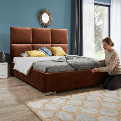 Ontwerp Bedden Luxe Fluweel Bekleed Bed Hotel Dubbel Nieuw XXL
