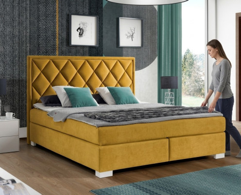 Bedden Bed Kussen Leer Textiel Ontwerper Luxe Tweepersoons Huwelijk Hotel Boxspring