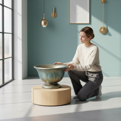 Antieke stijl bloemenvaas vintage vazen decoratie potten schaal kelk turkoois groen