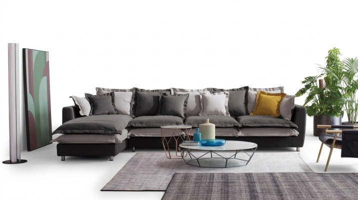 Eckbankstel Stoff Sitzpolster Bankstel Set Woonkamer Landschap Sofa's
