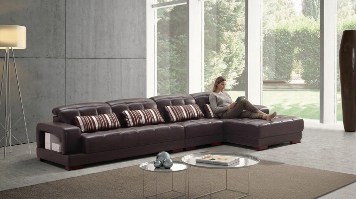 Stoff lederen bank hoekbank woonkamer landschap bankstellen nieuw hoek.