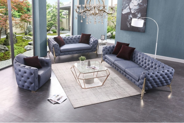 Luxe hoogwaardige bank bank bekleding stoel 3+2+1 set Chesterfield meubels