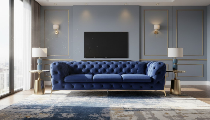 Luxe textielstoffen bank bankstel gestoffeerde zitplaats 3+2 set Chesterfield bankstellen