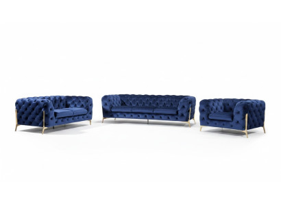 Luxe textielstoffen bank bankstel bekleding stoel 3+1 suite Chesterfield-sets