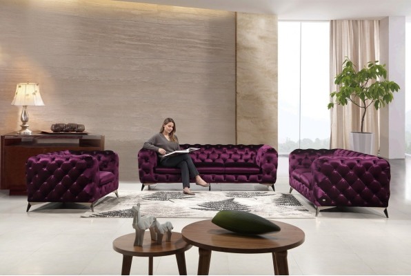 Luxe hoogwaardige bank bank gestoffeerde zit 3+2 set Chesterfield sets