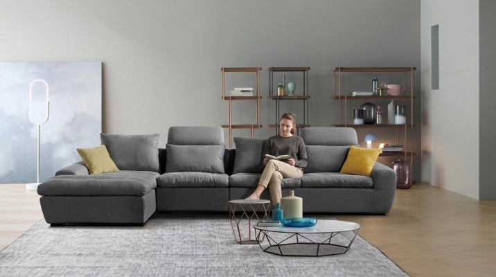 Bankhoekbank ontwerper hoekbank woonlandschap set textiel