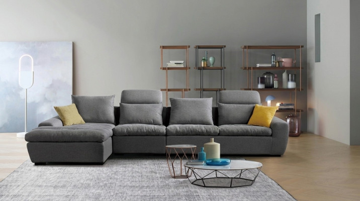 Bankhoekbank ontwerper hoekbank woonlandschap set textiel