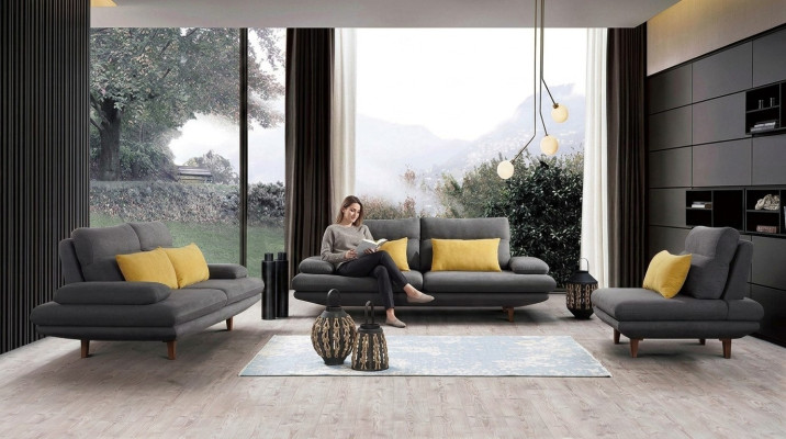 Bank Bankbekleding Zitting Ontwerp Set 3+2+1 Textiel Banken Bankstellen Stof
