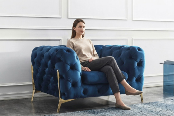 Chesterfield set 2x fauteuil bankstel set Chesterfield 1+1 zits gestoffeerde fauteuil