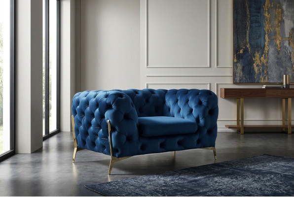 Chesterfield set 2x fauteuil bankstel set Chesterfield 1+1 zits gestoffeerde fauteuil