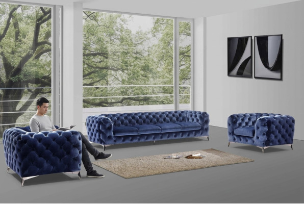 Sofa Chesterfield Bank Bekleding XXL Grote Set Stof 4+1+1 ontwerper