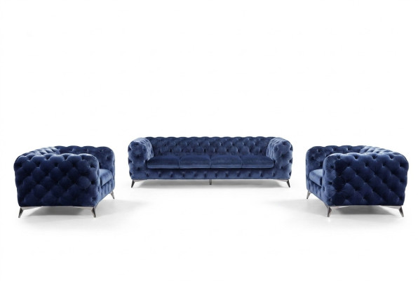 Bank Chesterfield Bank Bekleding XXL Big Set Stof 3+3 ontwerpcouches