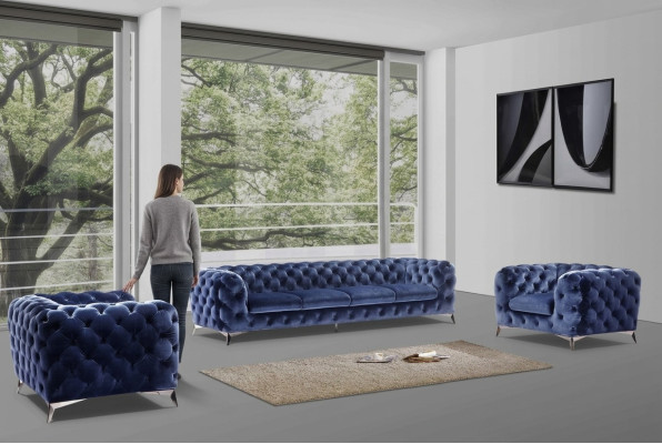 Sofa Chesterfield Bank Bekleding XXL Grote Suite Stof 2+1+1 designer Banken