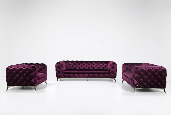 Sofa Chesterfield Bank Bekleding XXL Grote Set Stof 3+2+1 Designer Banken
