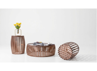 Ontwerper Metaal Roestvrijstalen Bank Glas Tafel + Bijzettafels 2 dlg. Set