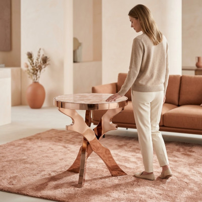 Bank Bijzettafel Rond Tafels Ronde Metaal Glas Designer Woonkamer