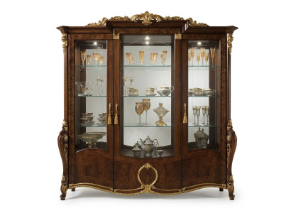 XXL vitrine glazen wandkast vitrinekast barok rococo stijl Jugendstil.