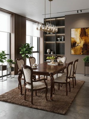 Klassieke 4 stoelen Designer stoelen Houten set Italiaanse eetkamer